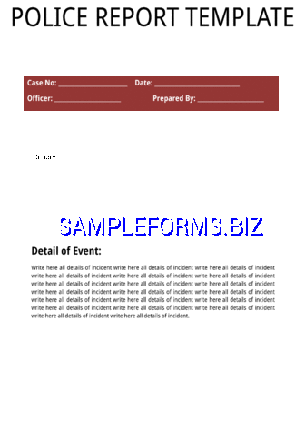 Police Report Template 2 docx pdf free